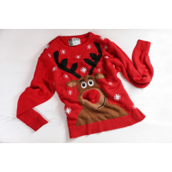 Pull de Noel entièrement fait à la main