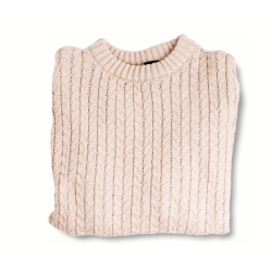 Pull femme grosse maille couleur unie